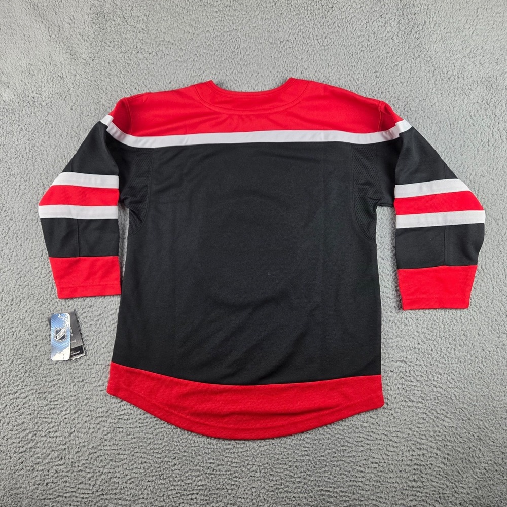 Chicago Blackhawk Retro Reverse Jersey Youth L/XL Black Red NHL Hockey Blank NEW - Picture 10 of 10